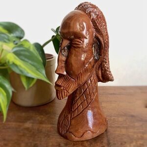 Carved Wooden Male Sculpture Handmade Tribal Folk Art Solid Wood Decor African